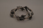 Silver-Tone Beaded Multistrand Flex Bracelet