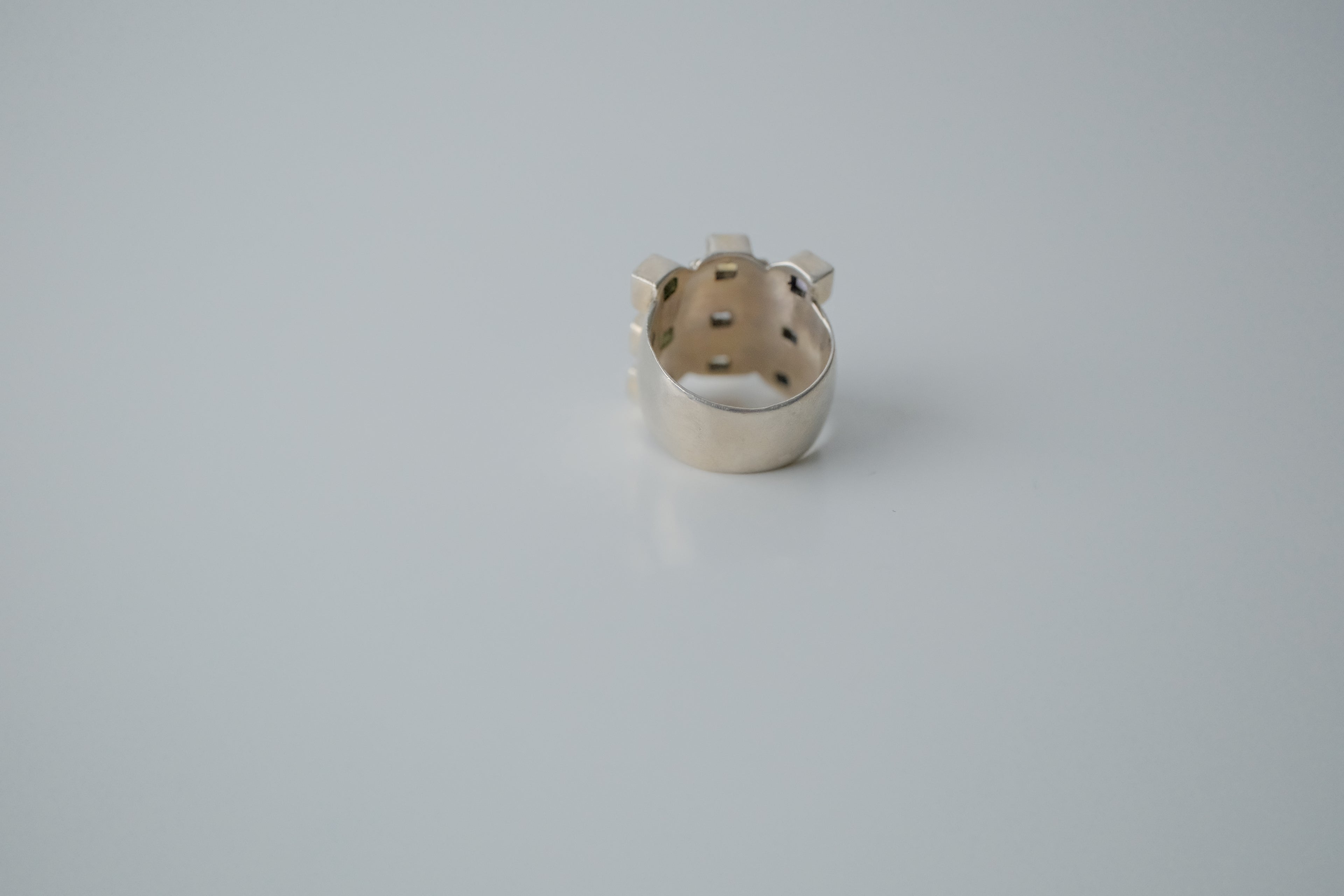 Vintage Modernist 3-Row Sterling Silver Ring