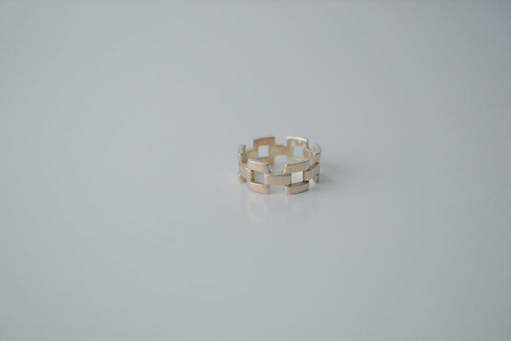 Vintage Box Link Sterling Silver Ring