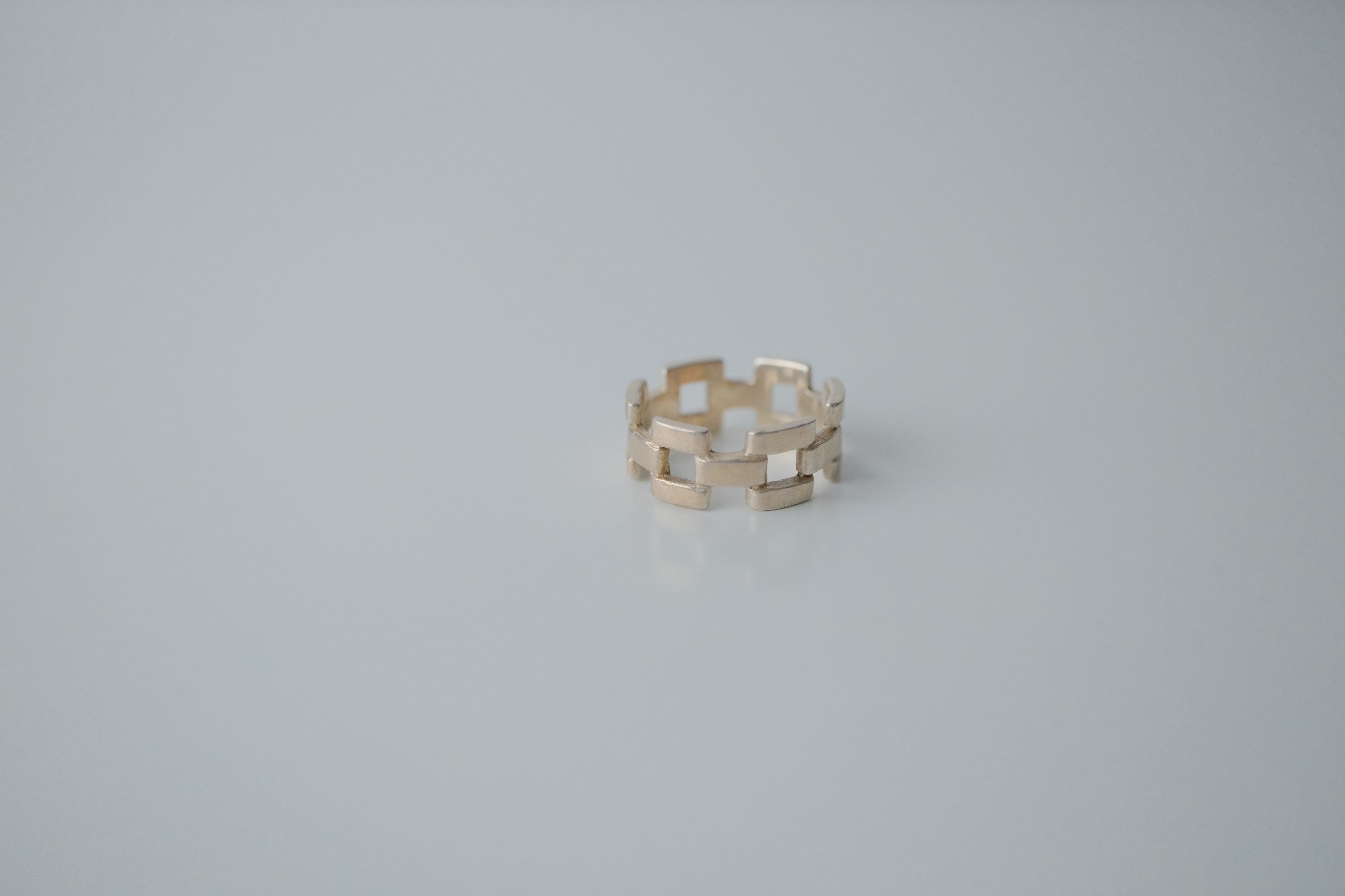 Vintage Box Link Sterling Silver Ring