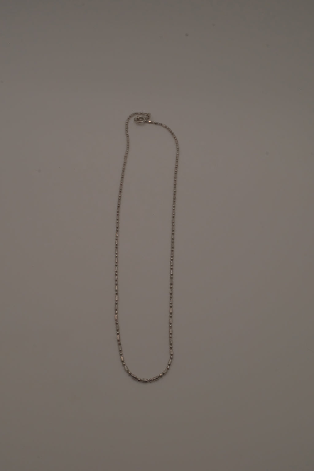 18K GP silver bar-and-bead link chain necklace