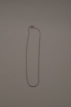 18K GP silver bar-and-bead link chain necklace