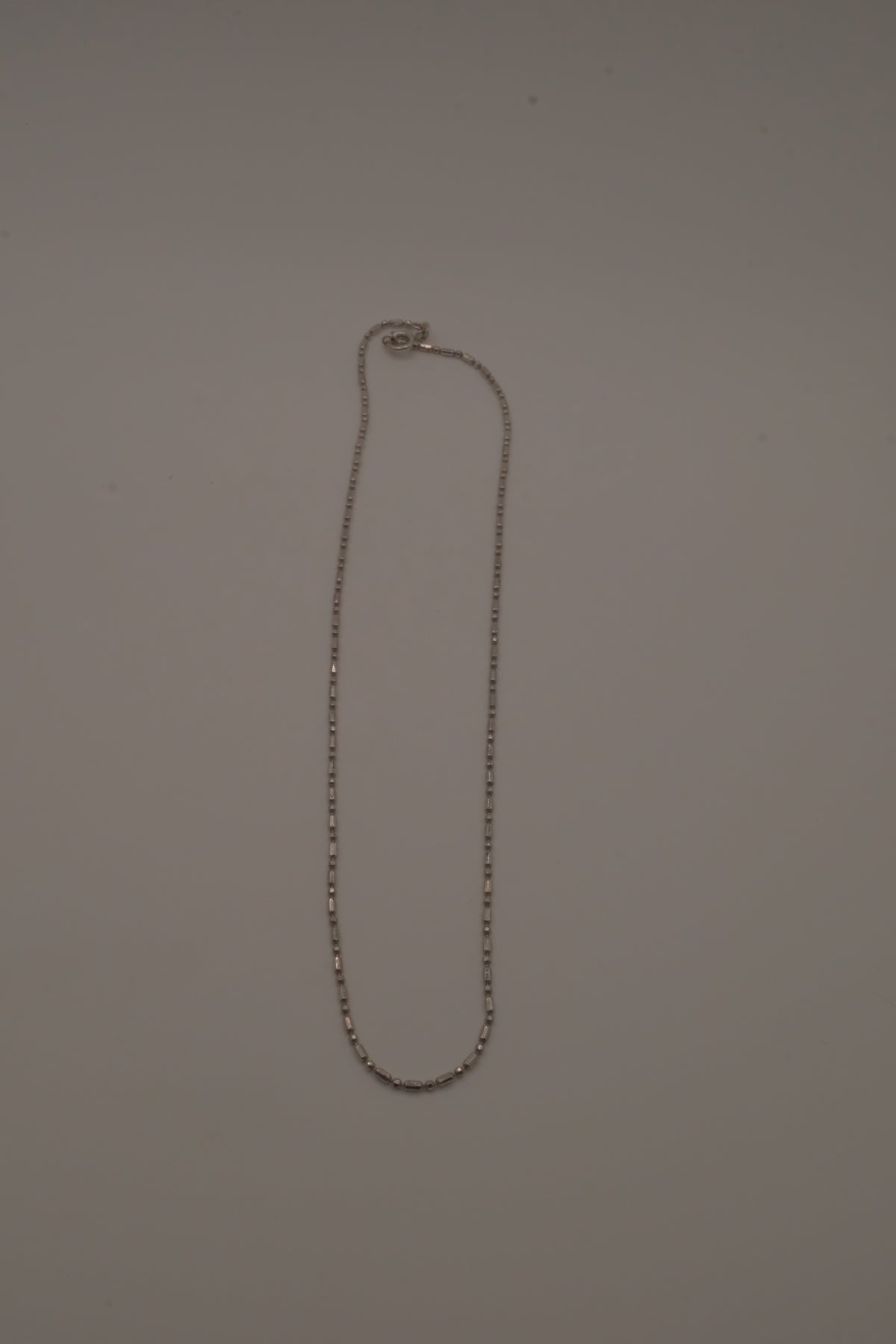 18K GP silver bar-and-bead link chain necklace