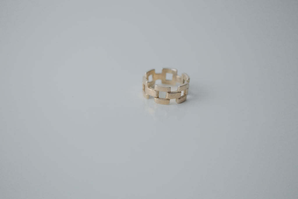 Vintage Box Link Sterling Silver Ring