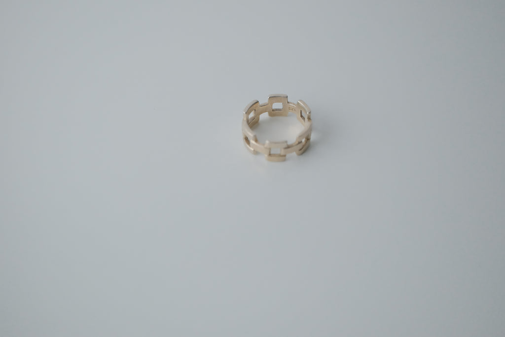 Vintage Box Link Sterling Silver Ring
