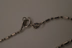 18K GP silver bar-and-bead link chain necklace