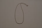 18K GP silver bar-and-bead link chain necklace