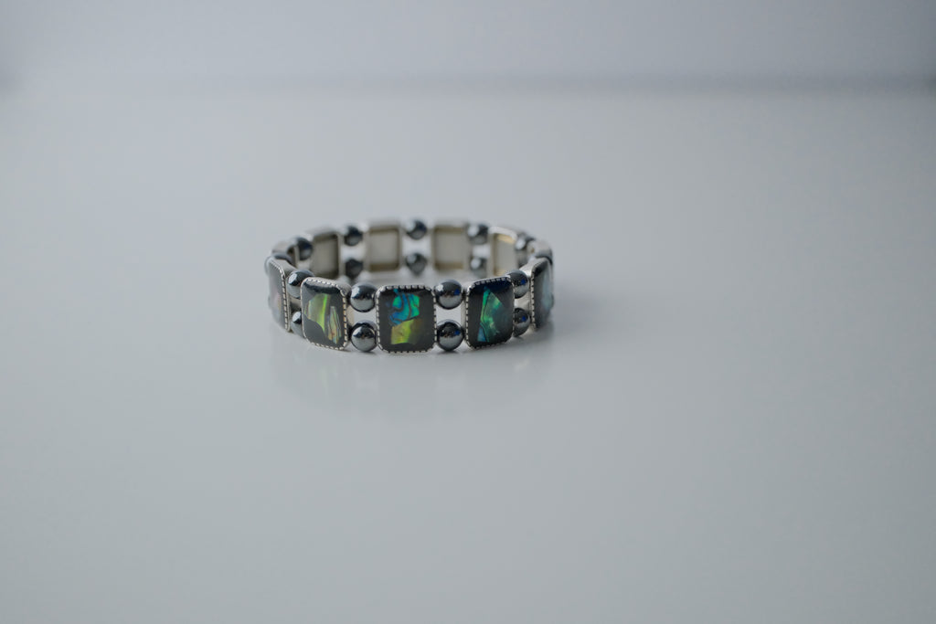 Vintage Abalone Inlay Stretch Bracelet