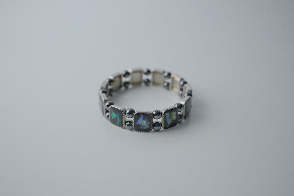 Vintage Abalone Inlay Stretch Bracelet