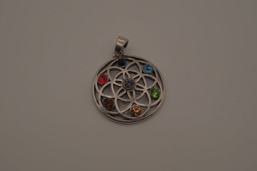 Seven Chakra Seed of Life pendant