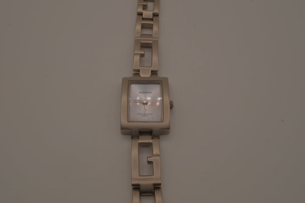 Vintage Silver tone Hudson Rectangular fashion watch