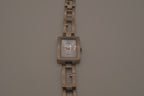 Vintage Silver tone Hudson Rectangular fashion watch