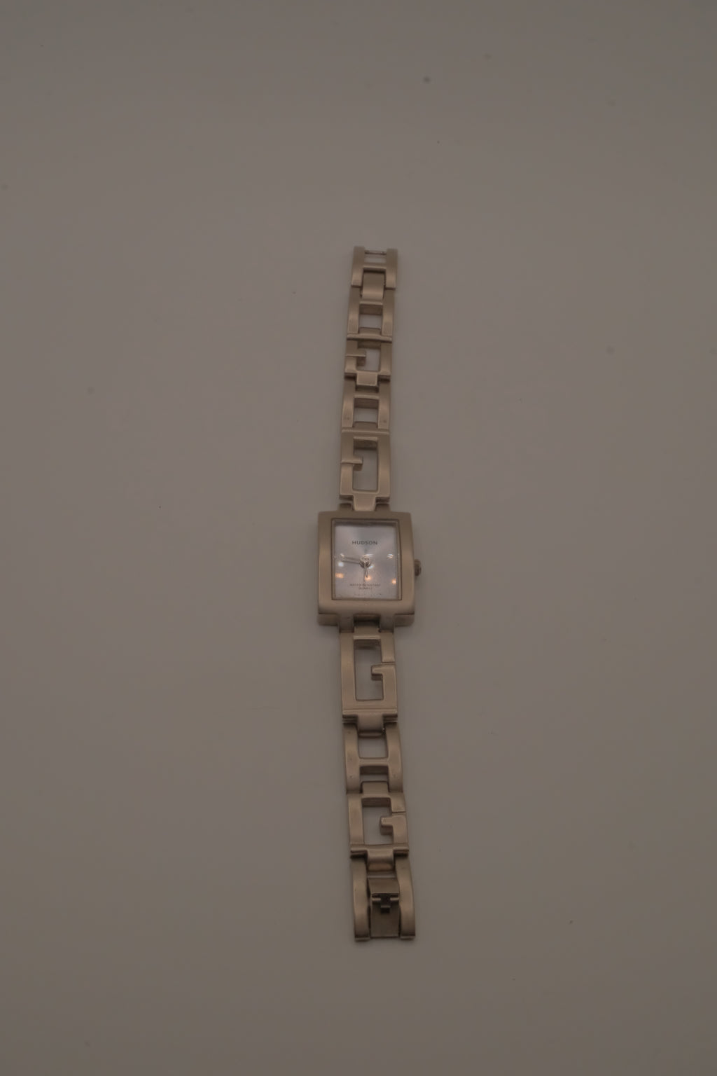 Vintage Silver tone Hudson Rectangular fashion watch
