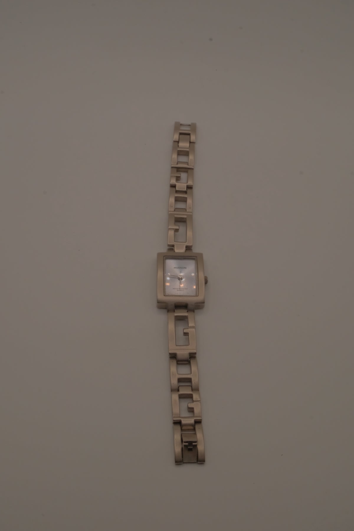 Vintage Silver tone Hudson Rectangular fashion watch