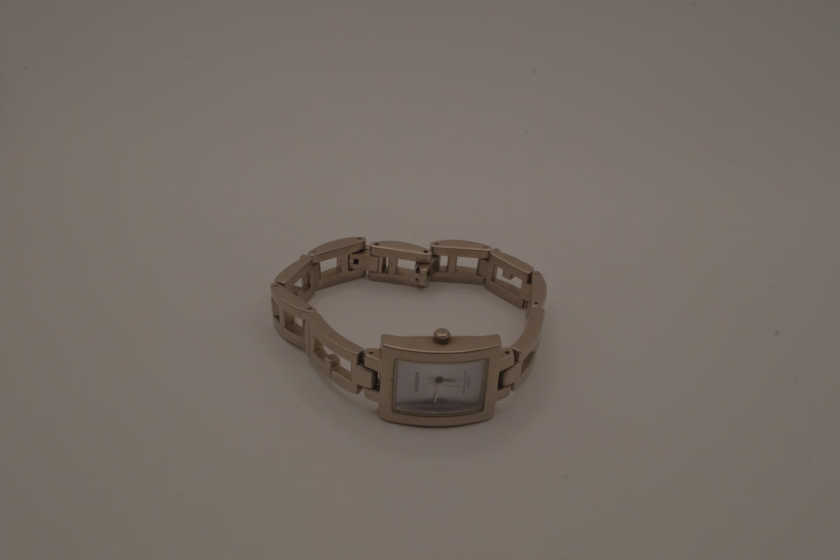 Vintage Silver tone Hudson Rectangular fashion watch