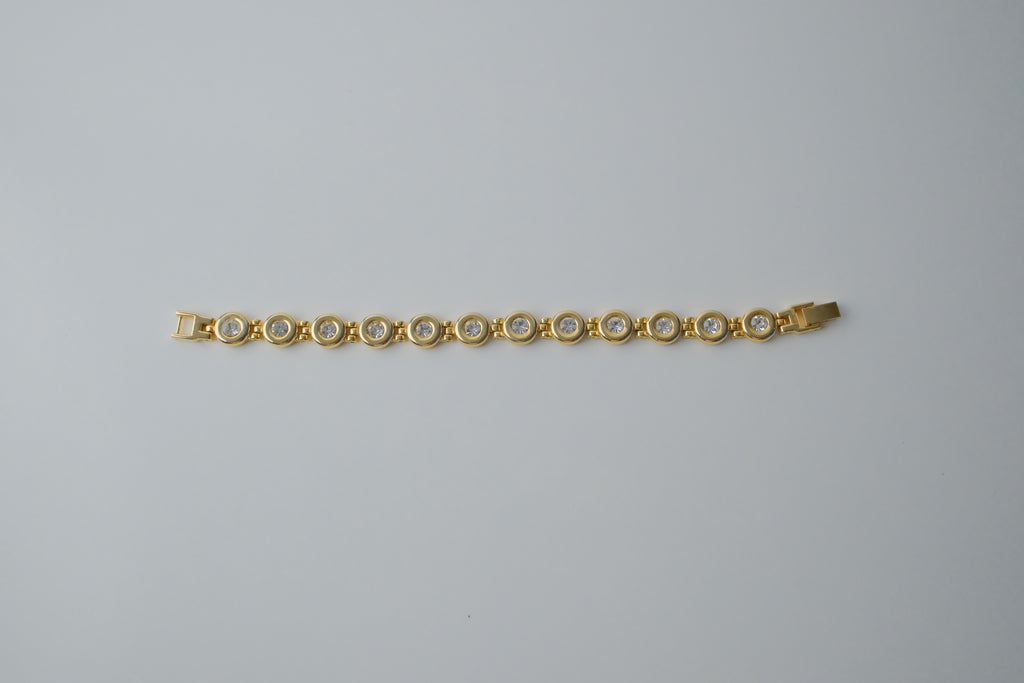 Vintage Gold Bezel Tennis Bracelet