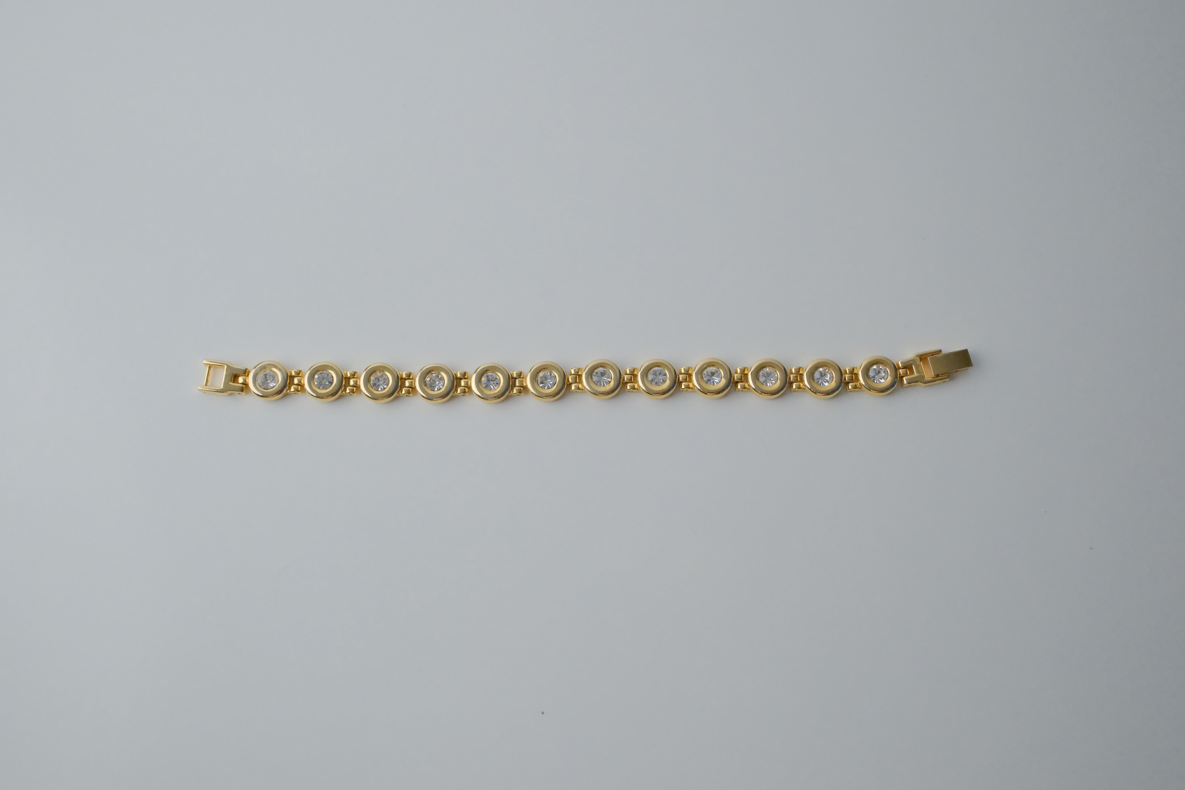 Vintage Gold Bezel Tennis Bracelet