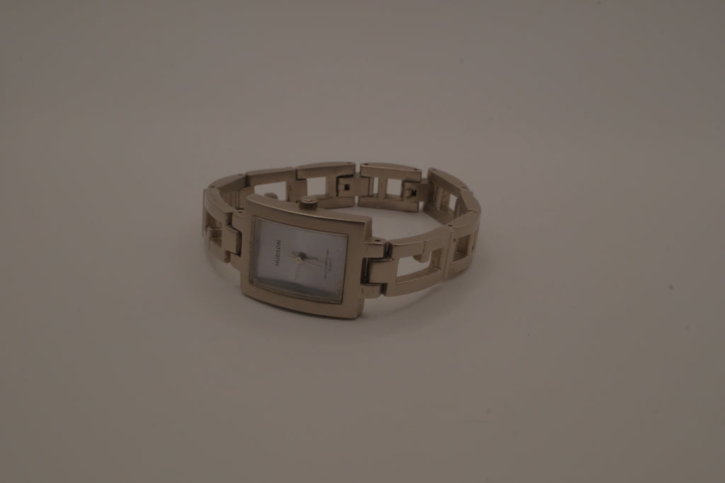 Vintage Silver tone Hudson Rectangular fashion watch