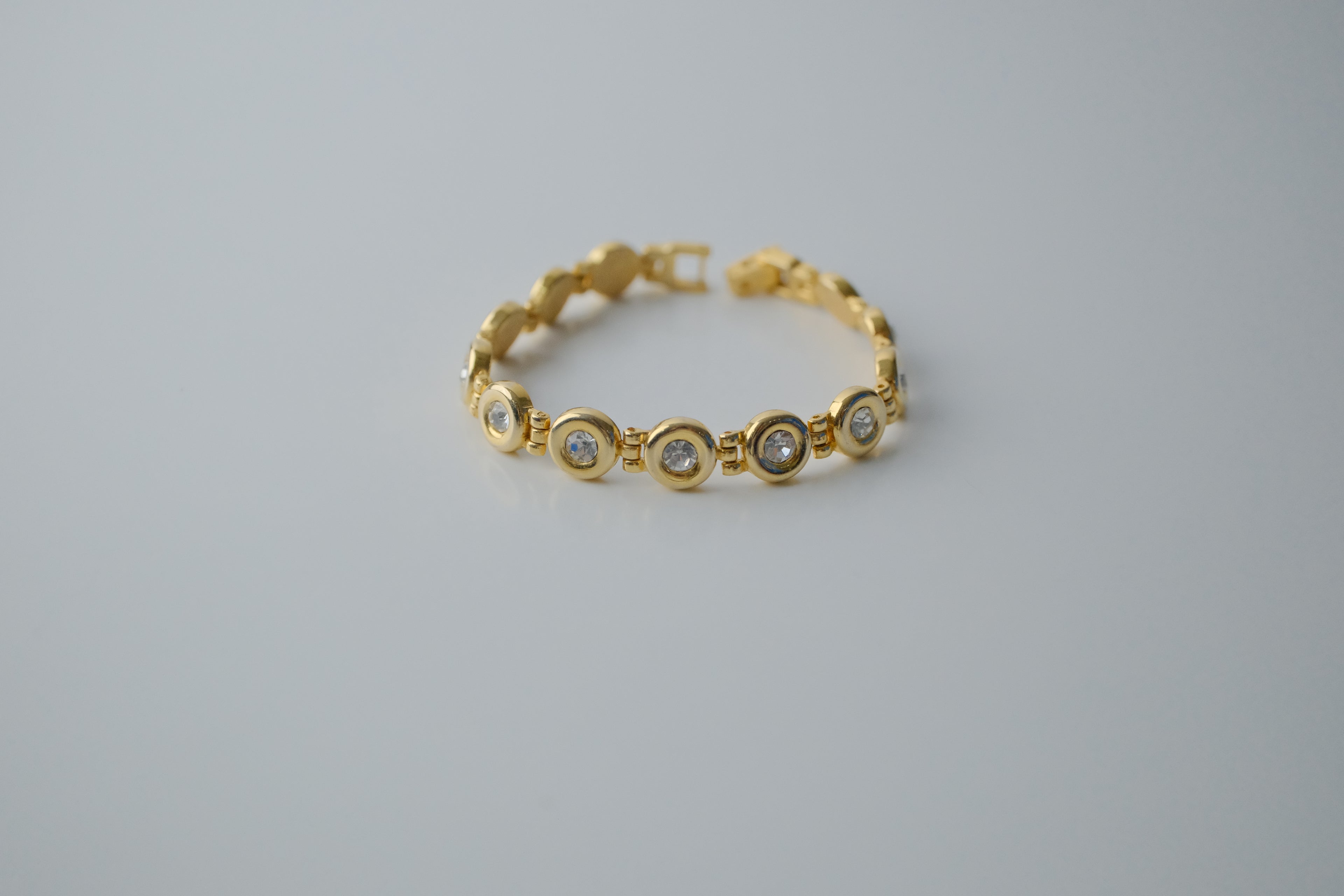 Vintage Gold Bezel Tennis Bracelet