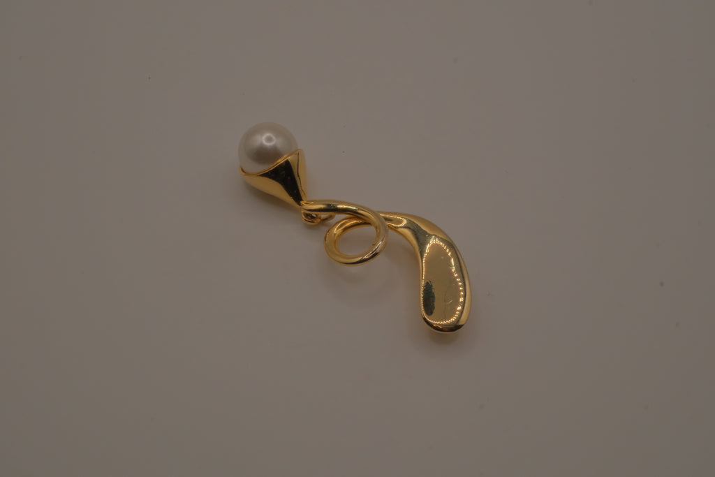 Gold-tone abstract statement brooch