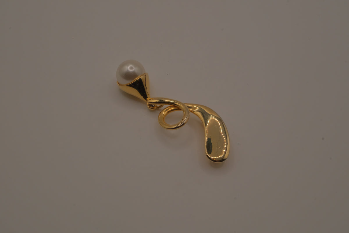 Gold-tone abstract statement brooch