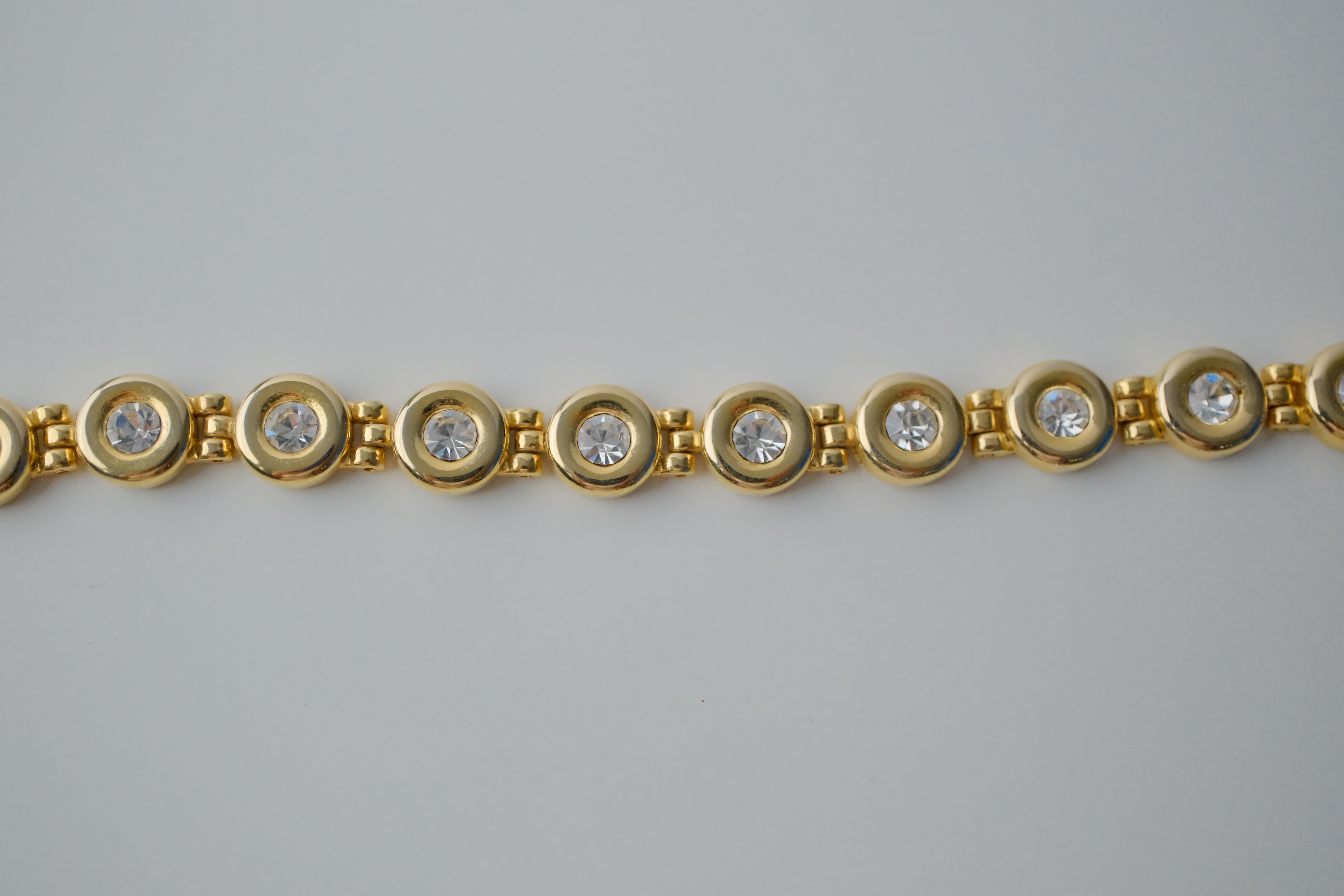 Vintage Gold Bezel Tennis Bracelet