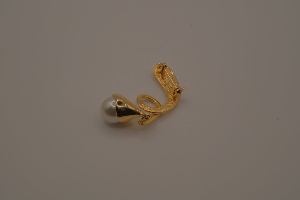 Gold-tone abstract statement brooch