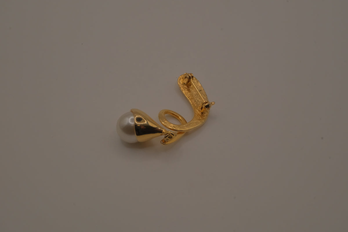 Gold-tone abstract statement brooch