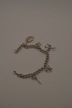 Vintage silver tone charm bracelet