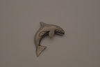 Vintage pewter orca whale brooch and Pendant