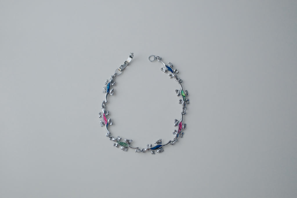 Vintage Abalone Inlay Lizard Bracelet
