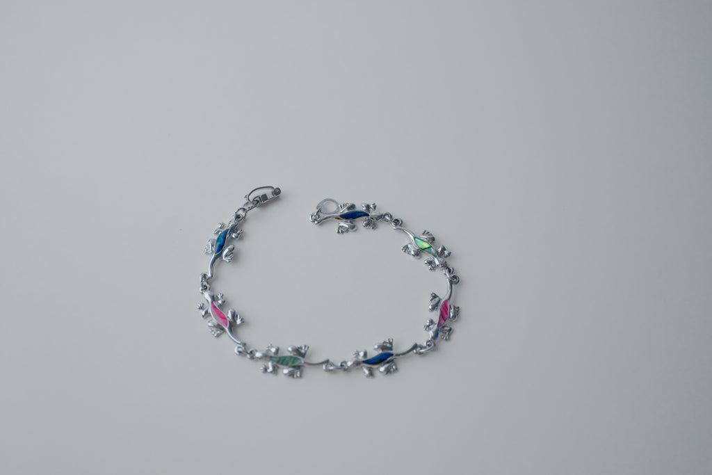 Vintage Abalone Inlay Lizard Bracelet