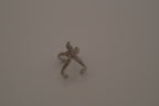 Silver adjustable starfish statement ring