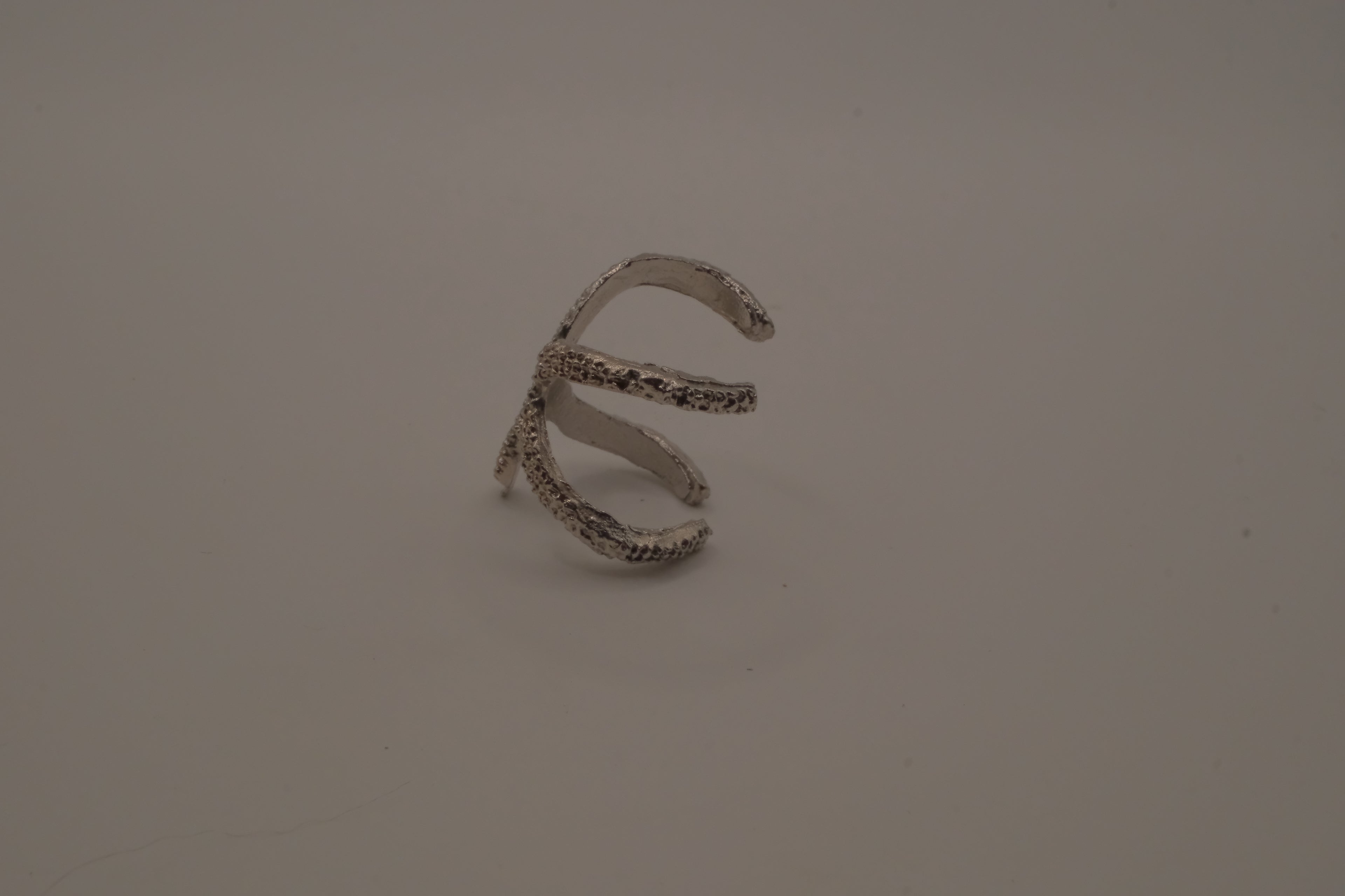 Silver adjustable starfish statement ring