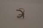 Silver adjustable starfish statement ring