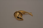 Vintage dolphin jumping through a hoop brooch pin