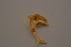 Vintage dolphin jumping through a hoop brooch pin