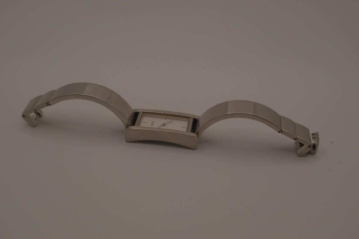 OPEX Paris minimalist rectangular stainless steel bangle watch