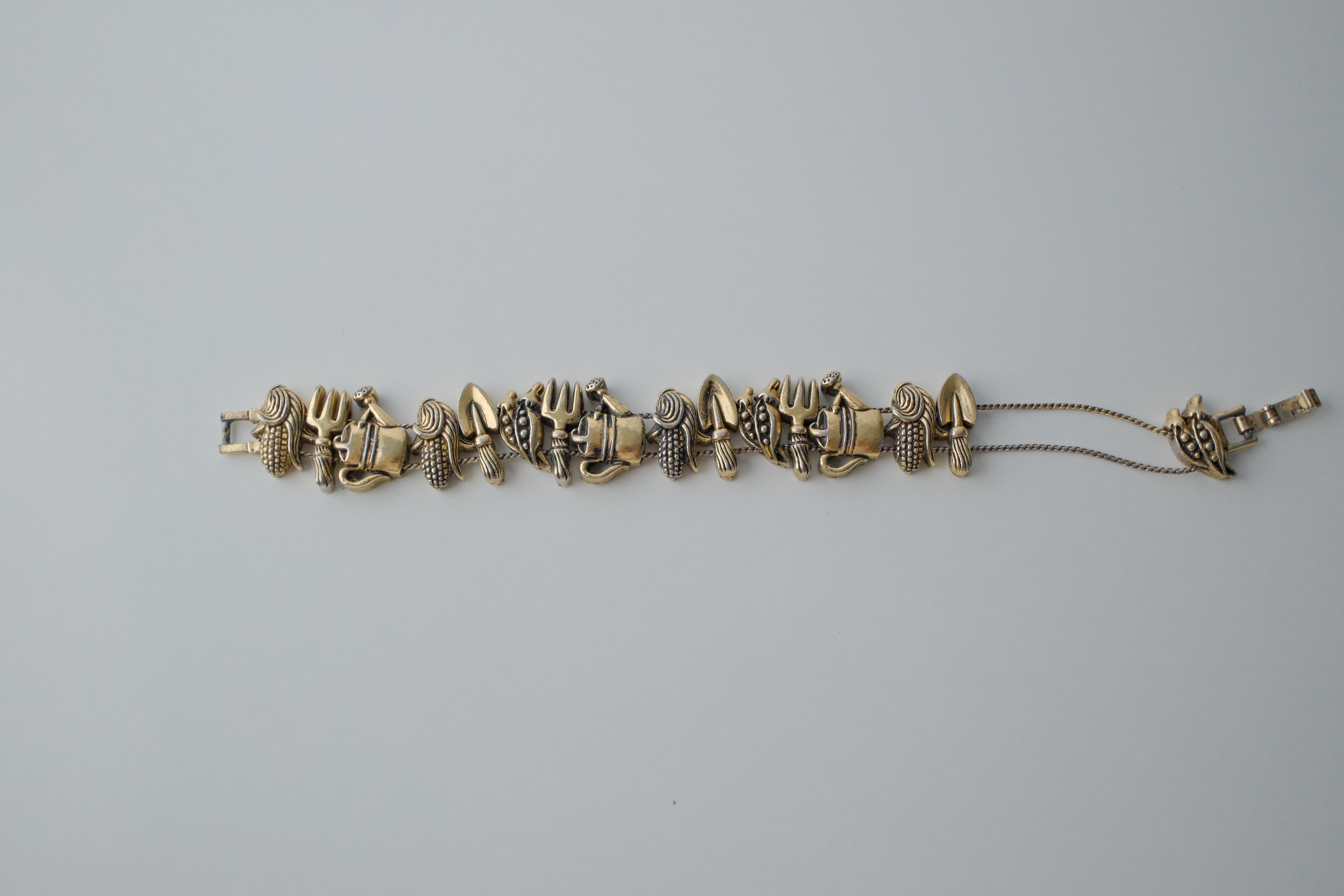 Vintage Farmer's Charms Slide Bracelet