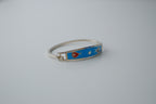 Vintage Sterling Silver Fish Enamel Cuff Bangle
