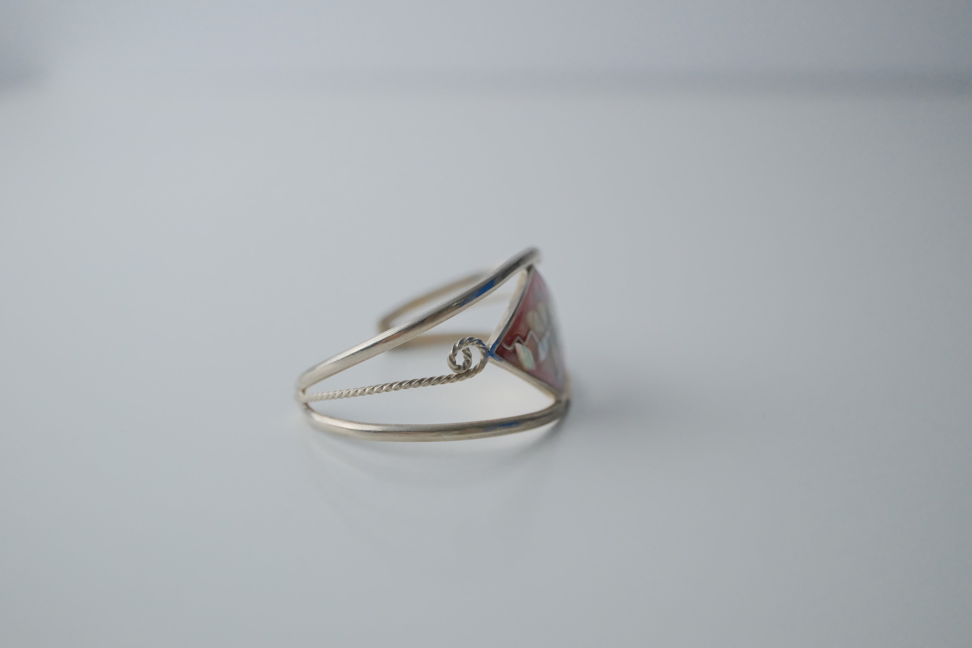 Vintage Sterling Silver Pink Abalonel Cuff&nbsp;