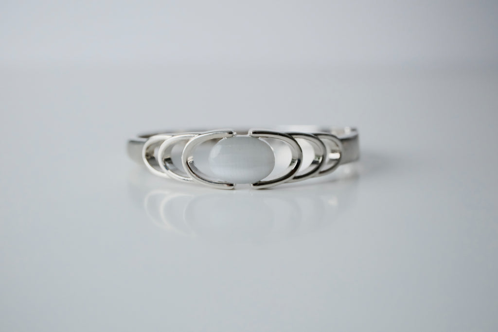 Vintage Silver Moonstone Bangle