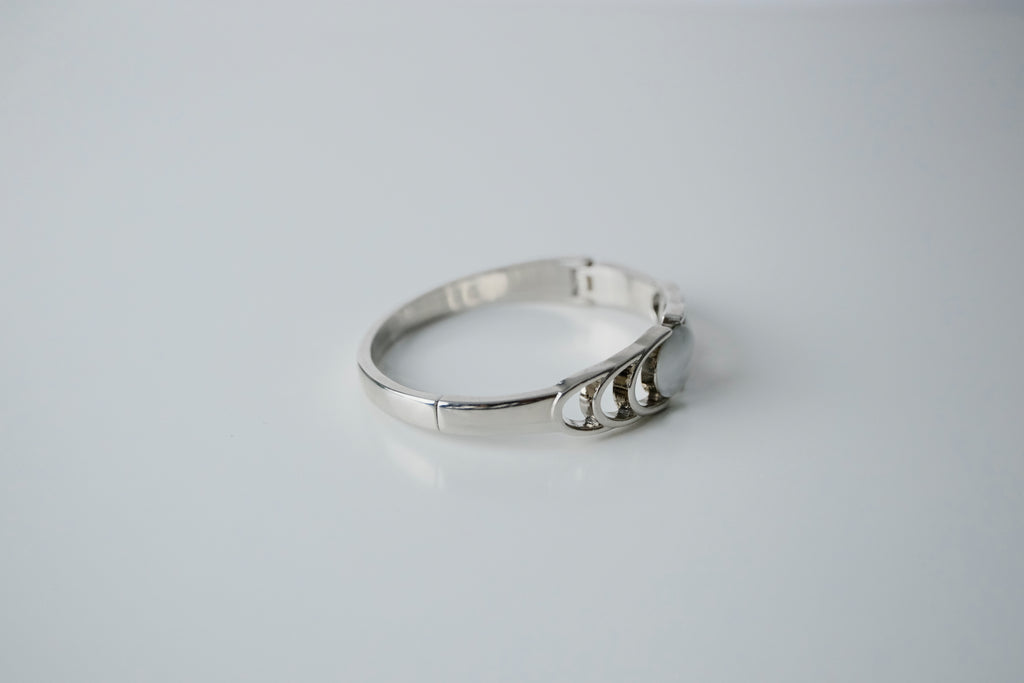 Vintage Silver Moonstone Bangle