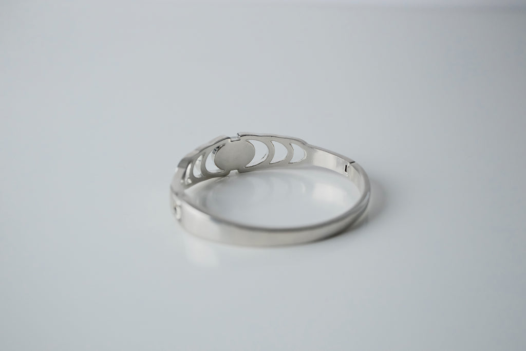 Vintage Silver Moonstone Bangle