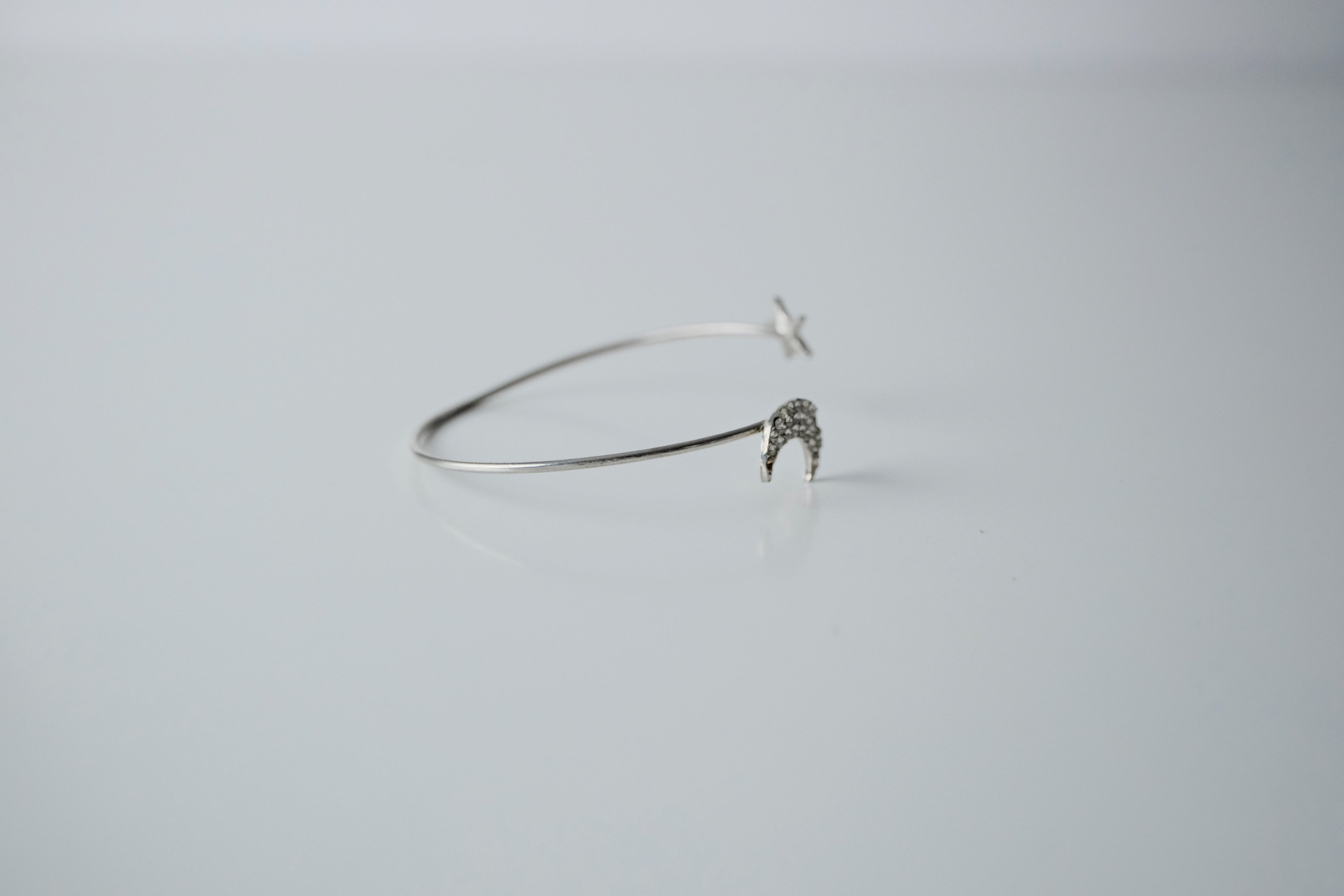 Delicate Silver Moon and Star Cuff