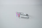 Vintage Pink Abalone Butterfly Cuff Bangle