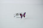 Vintage Pink Abalone Butterfly Cuff Bangle