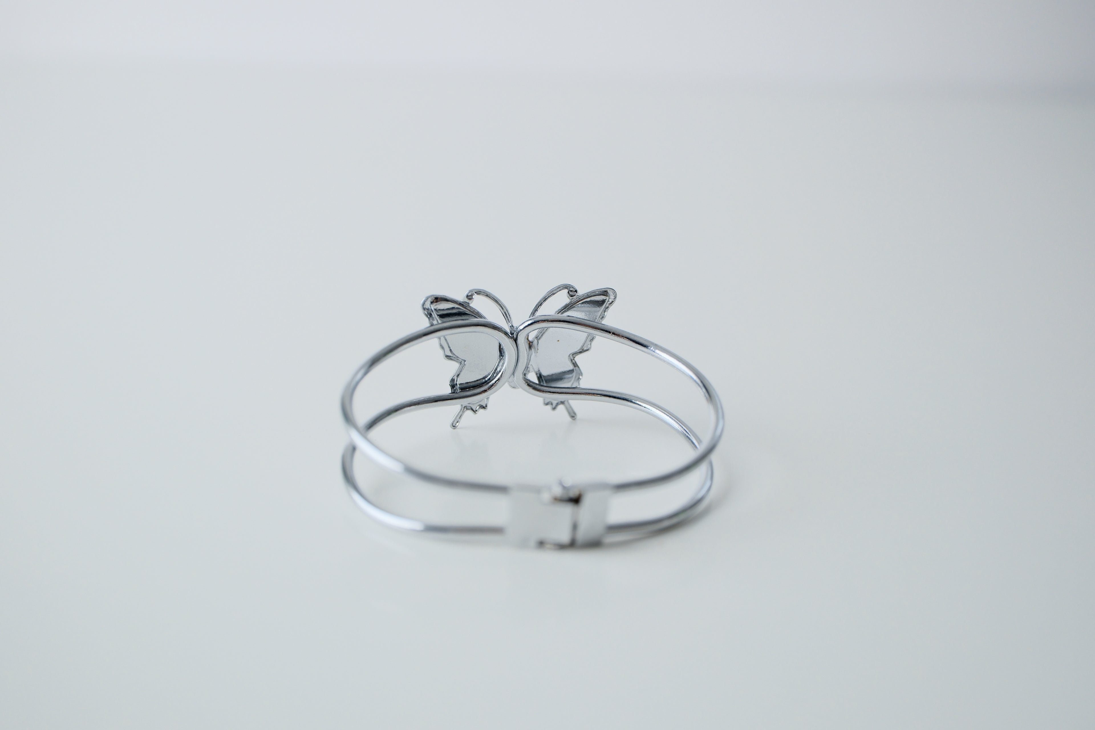 Vintage Pink Abalone Butterfly Cuff Bangle