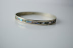 Vintage Sterling Silver Abalone Shell Bangle