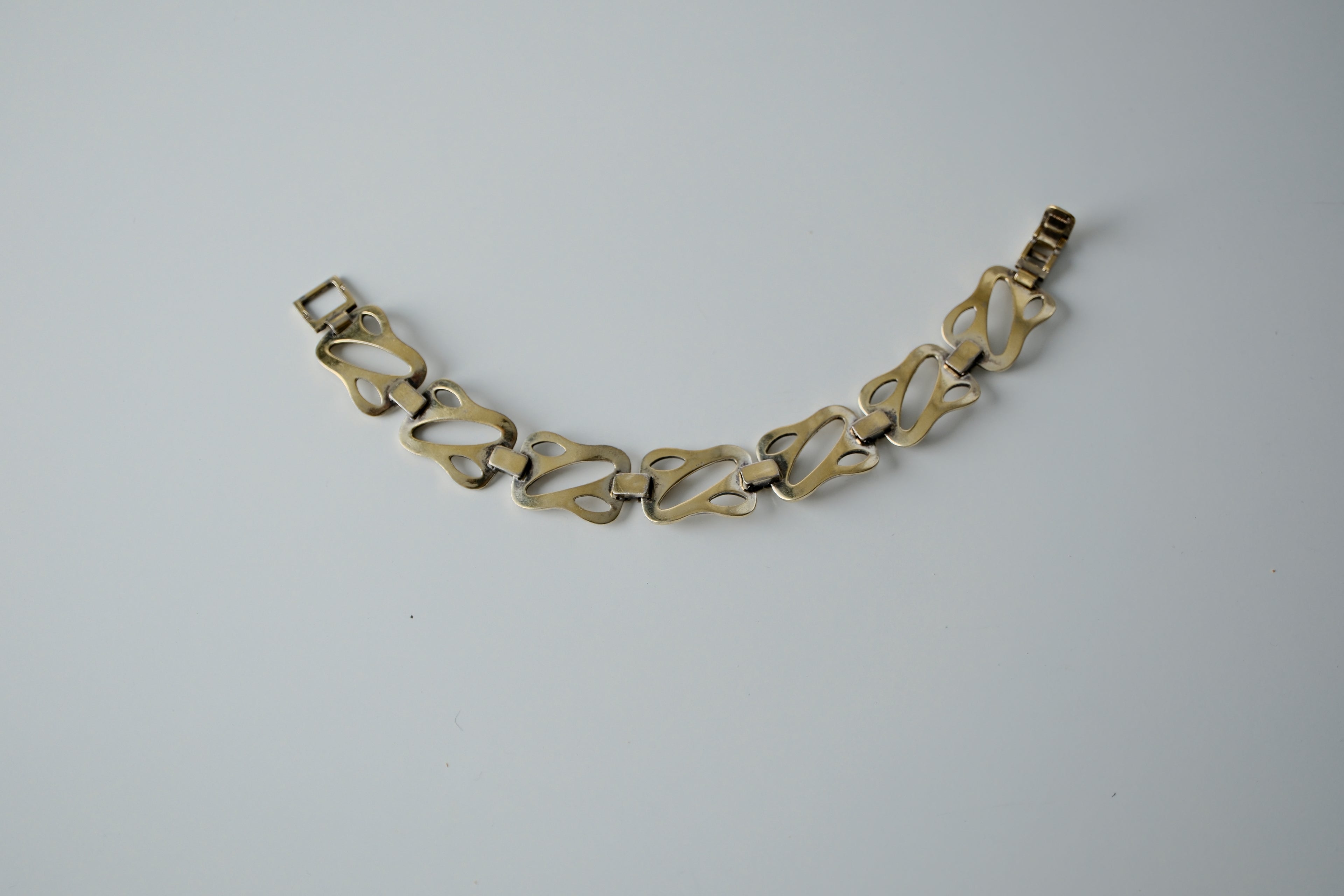 Vintage Sterling Silver Carved Link Bracelet
